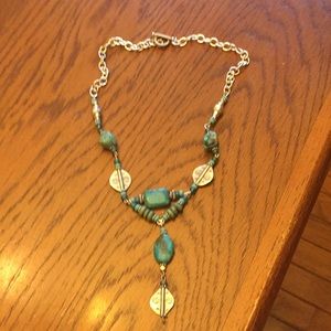 Turquoise and silver necklace